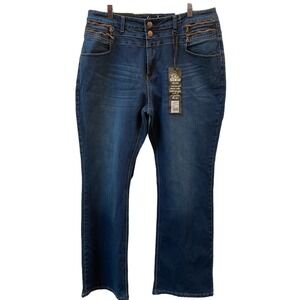 NWT City Chic Dark Wash Zip High Waist Bootleg JeansWomen's Size 20W